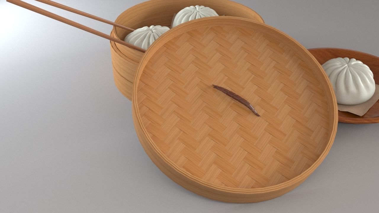 Steamed Bun Baozi 3D model Download Low-poly 3D model_2