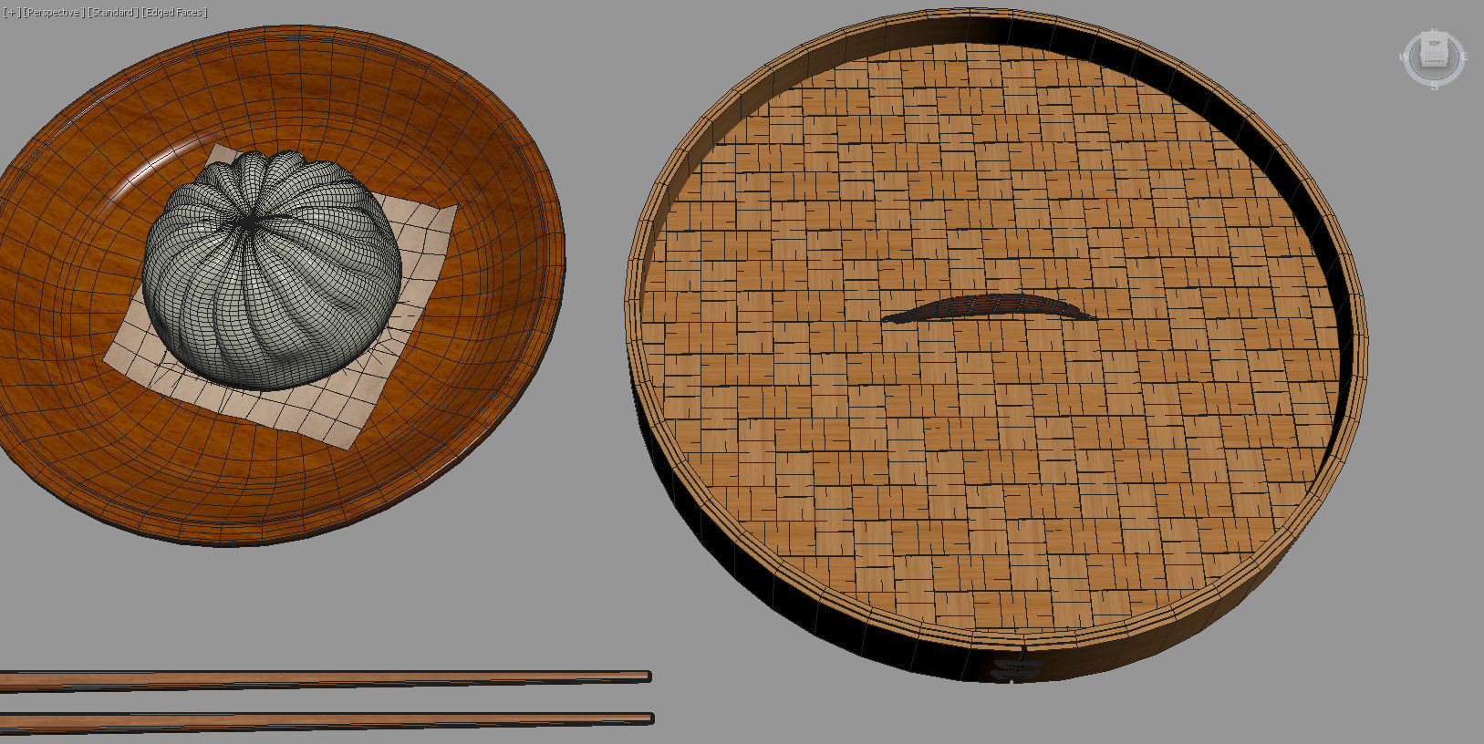 Steamed Bun Baozi 3D model Download Low-poly 3D model_9