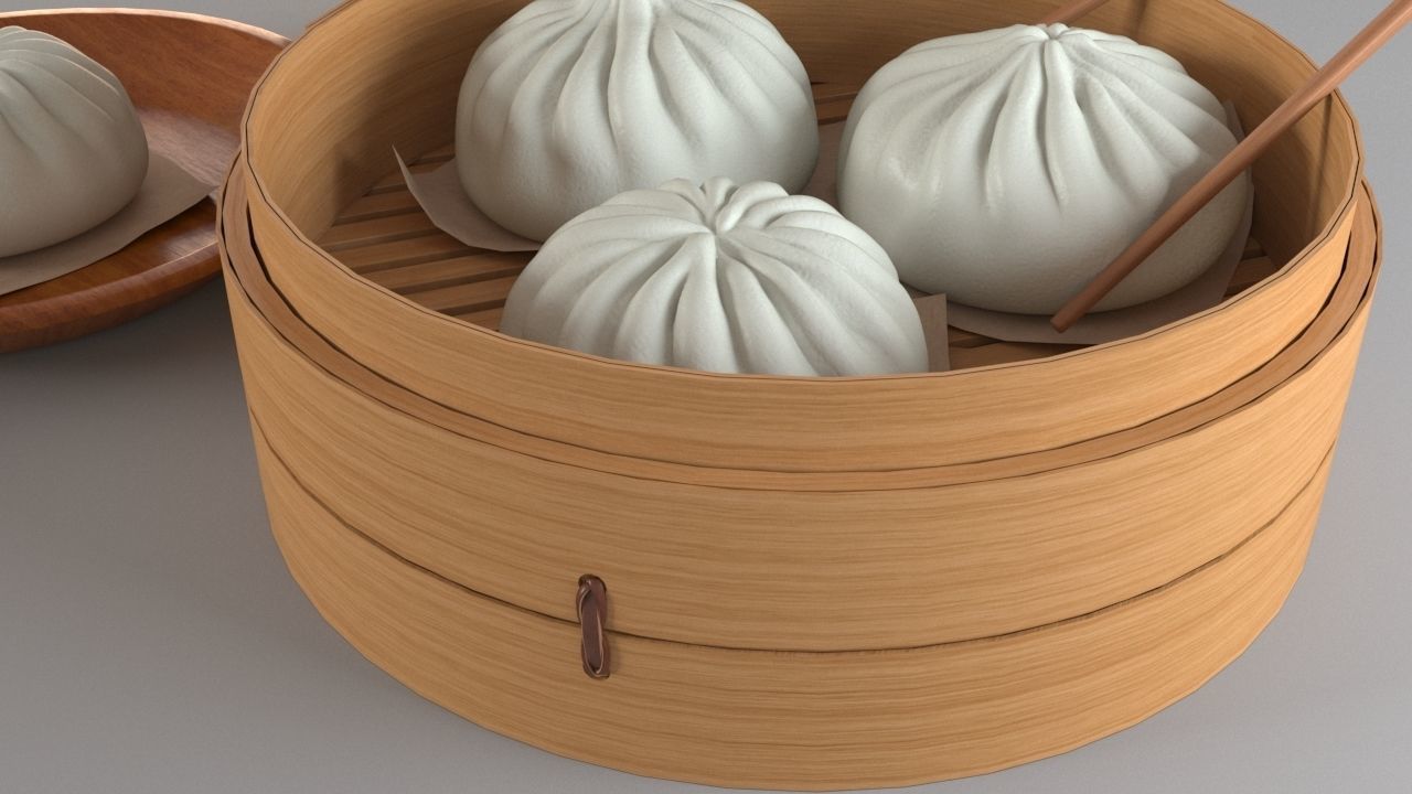 Steamed Bun Baozi 3D model Download Low-poly 3D model_1
