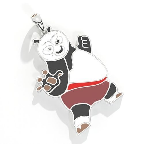 Enamel pendant panda kung fu 3D print model