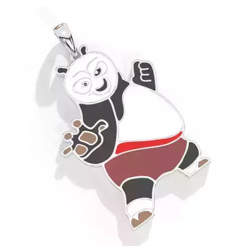 Enamel pendant panda kung fu