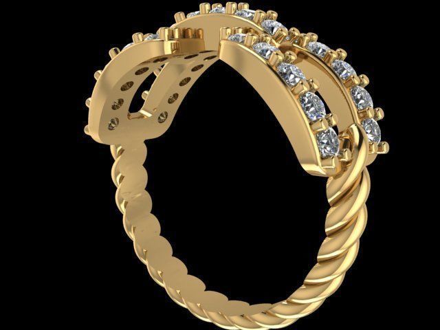 Wedding ring 3D print model_6