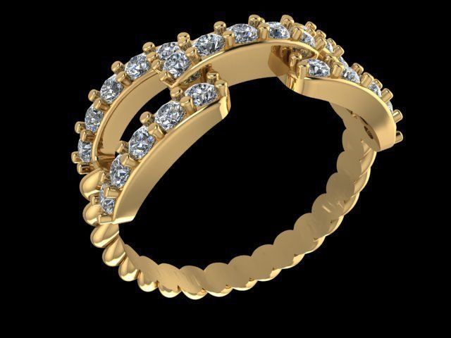 Wedding ring 3D print model_4