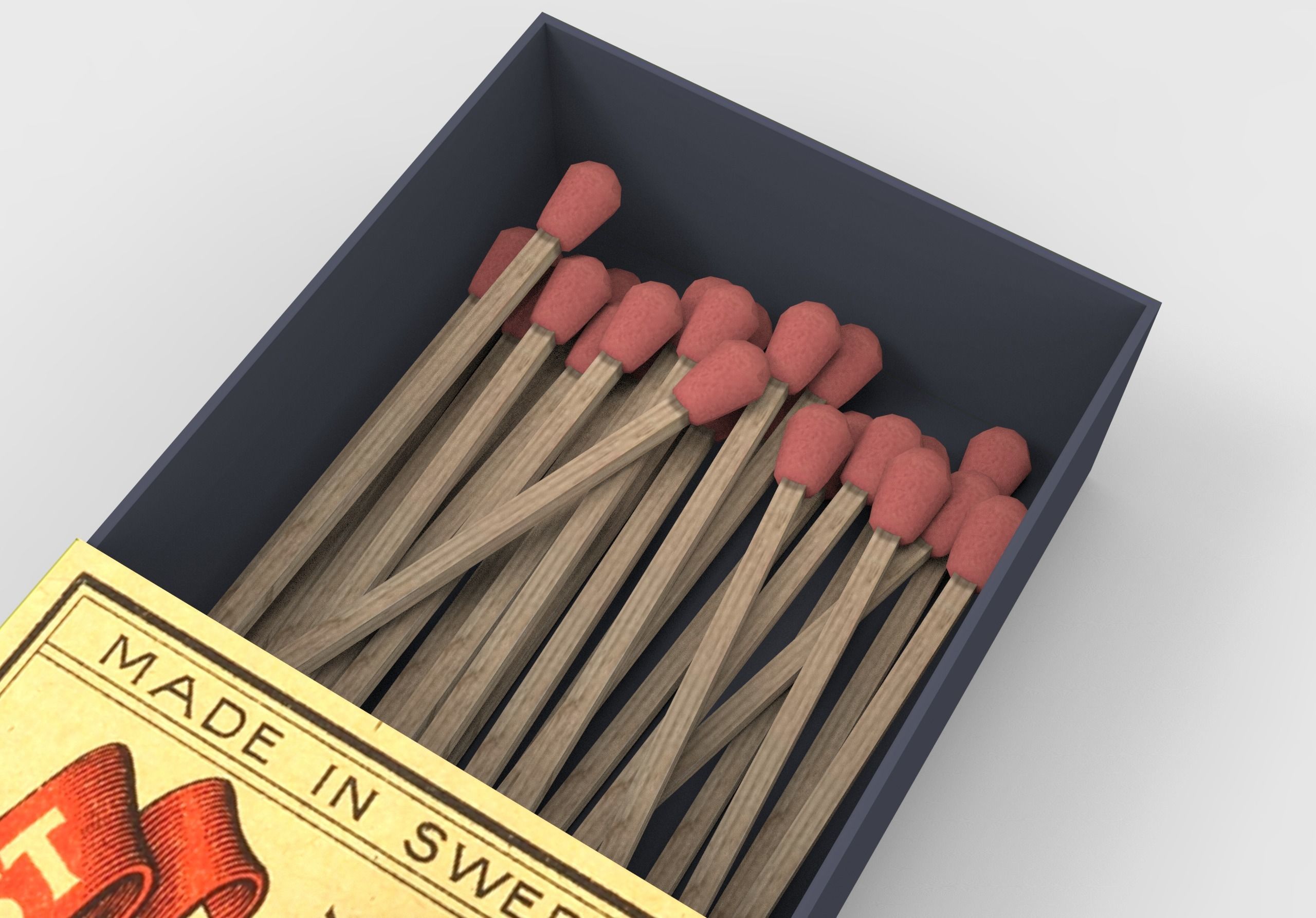 Match Box Low-poly 3D model_4