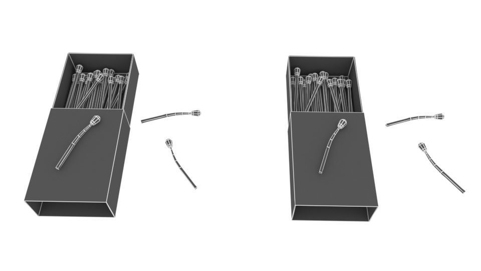 Match Box Low-poly 3D model_7