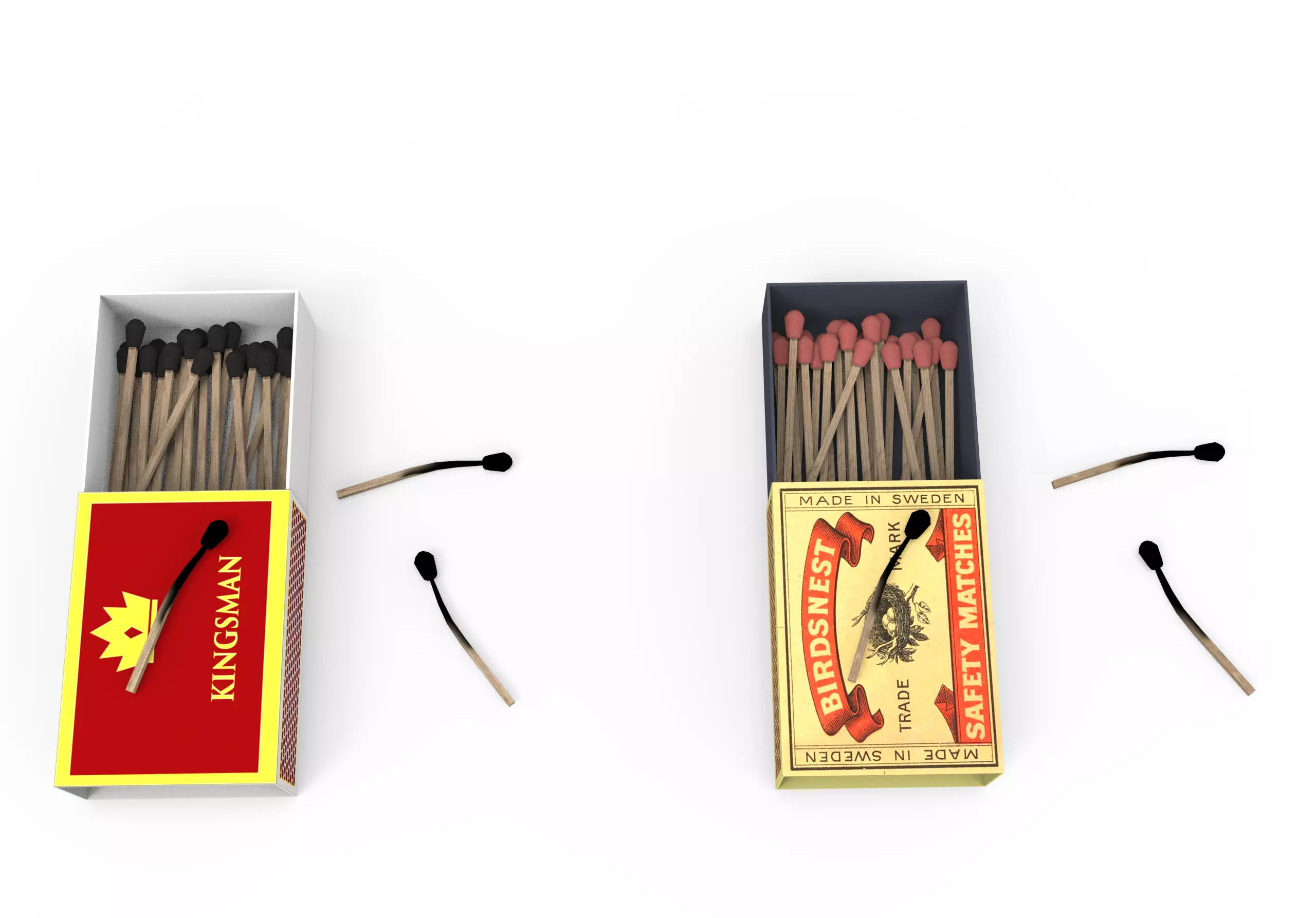 Match Box Low-poly 3D model_0