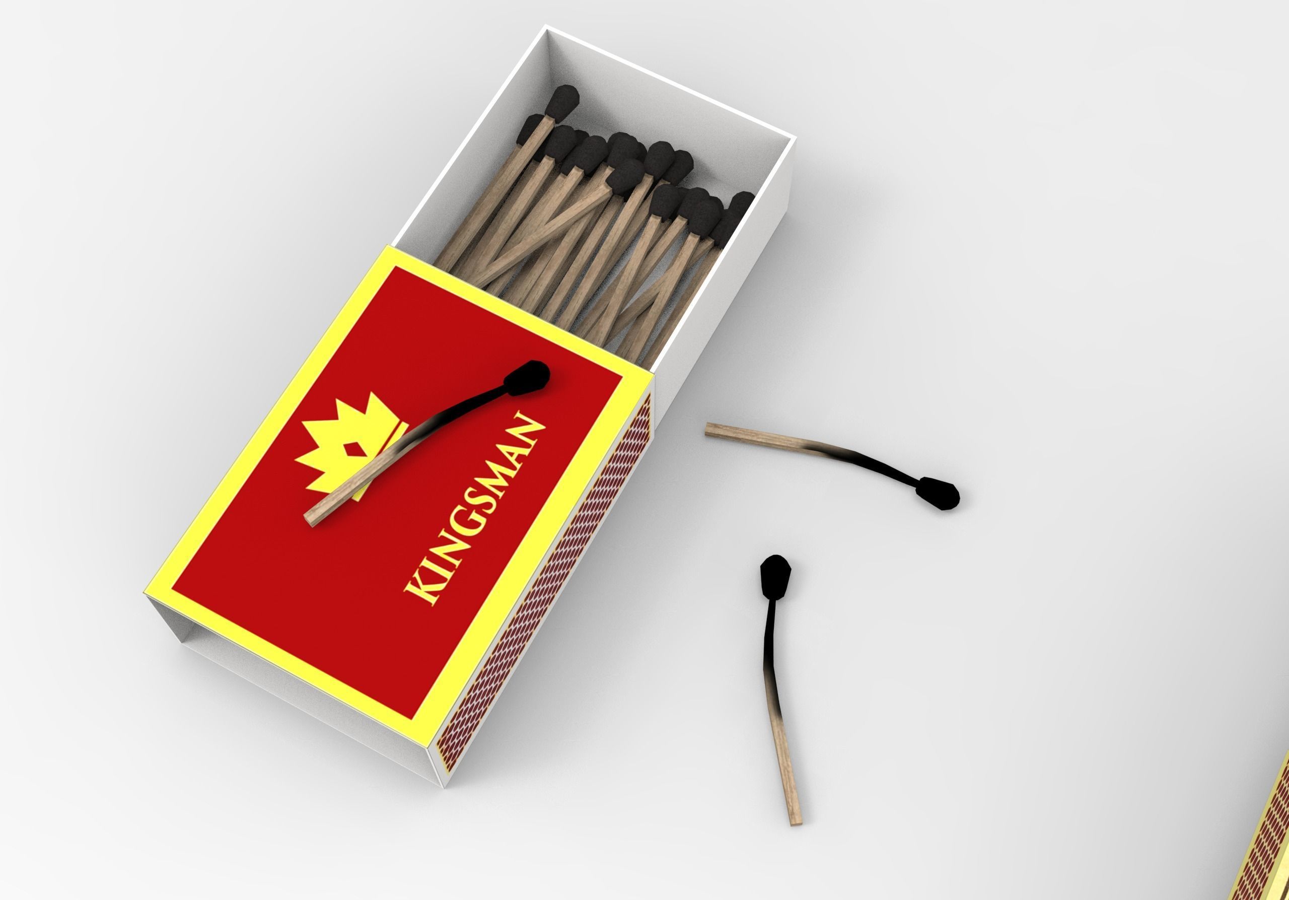 Match Box Low-poly 3D model_2