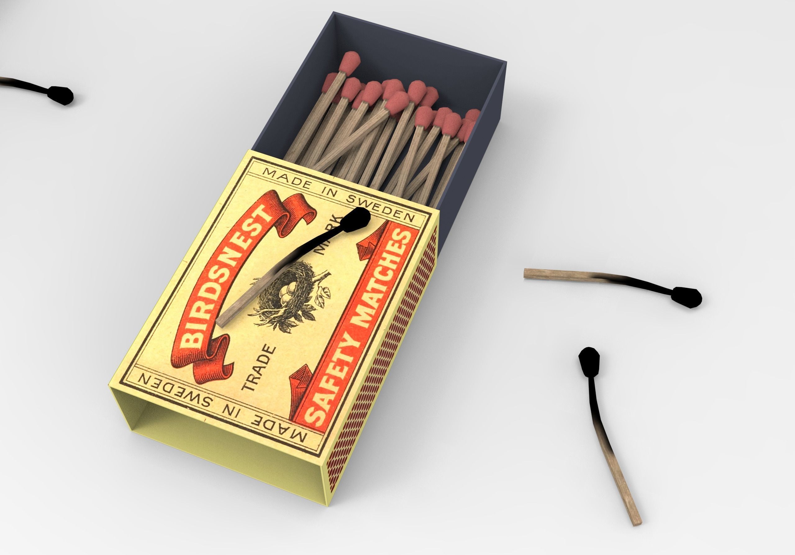Match Box Low-poly 3D model_1