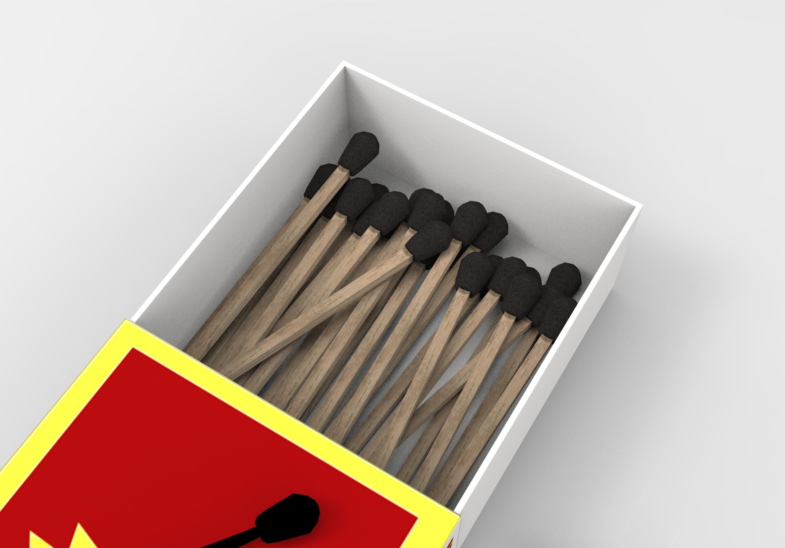 Match Box Low-poly 3D model_5