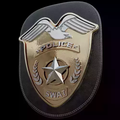 SWAT Police Badge Photorealistic PBR Low-poly 3D model