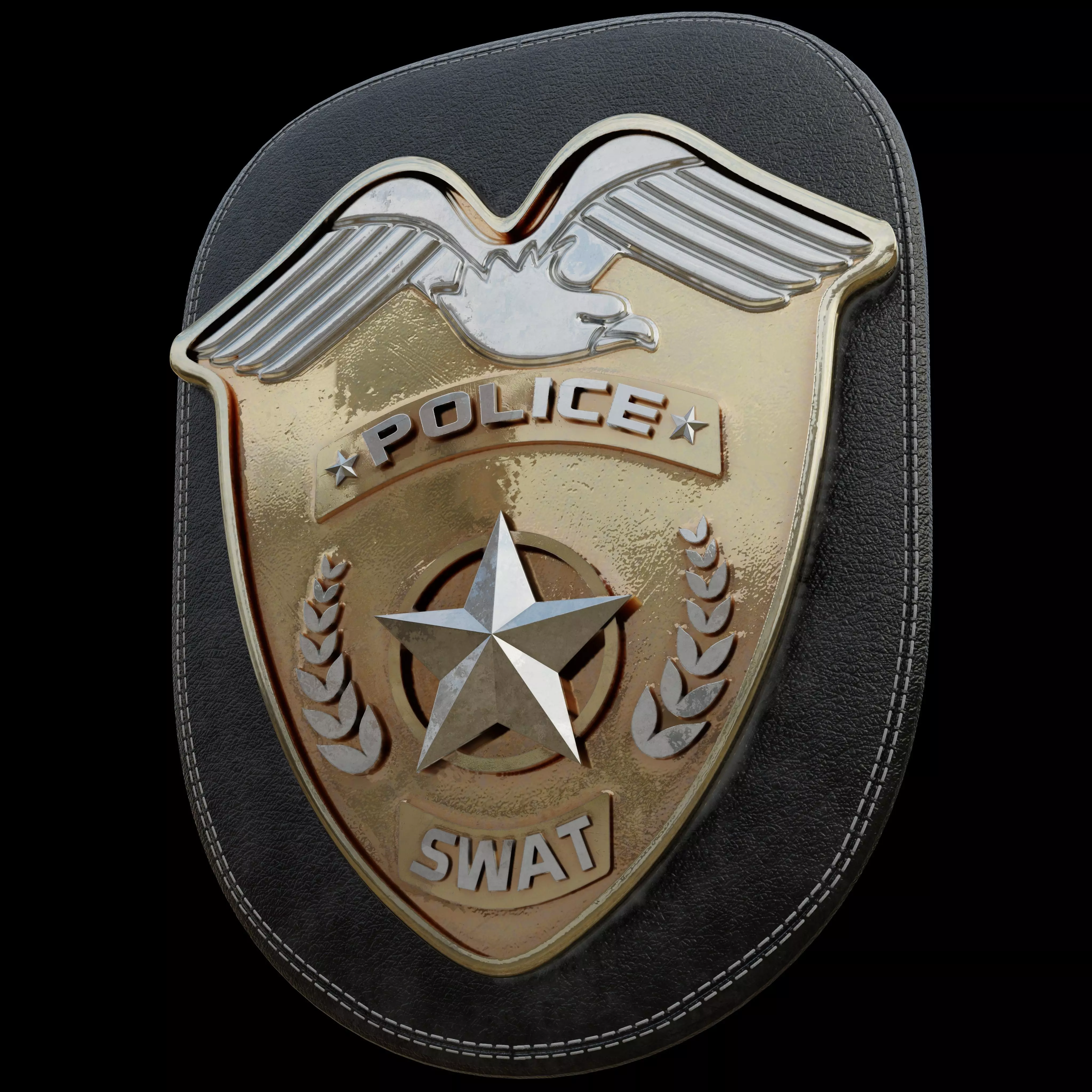 SWAT Police Badge Photorealistic PBR Low-poly 3D model Low-poly 3D model