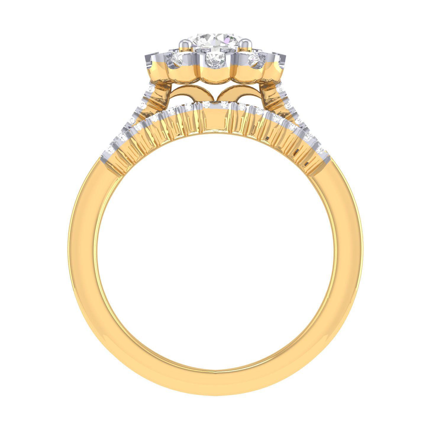 Solitaire Halo Ring with Band - 137527 3D print model_9