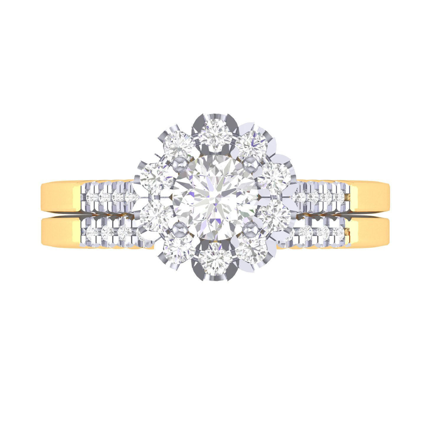 Solitaire Halo Ring with Band - 137527 3D print model_8