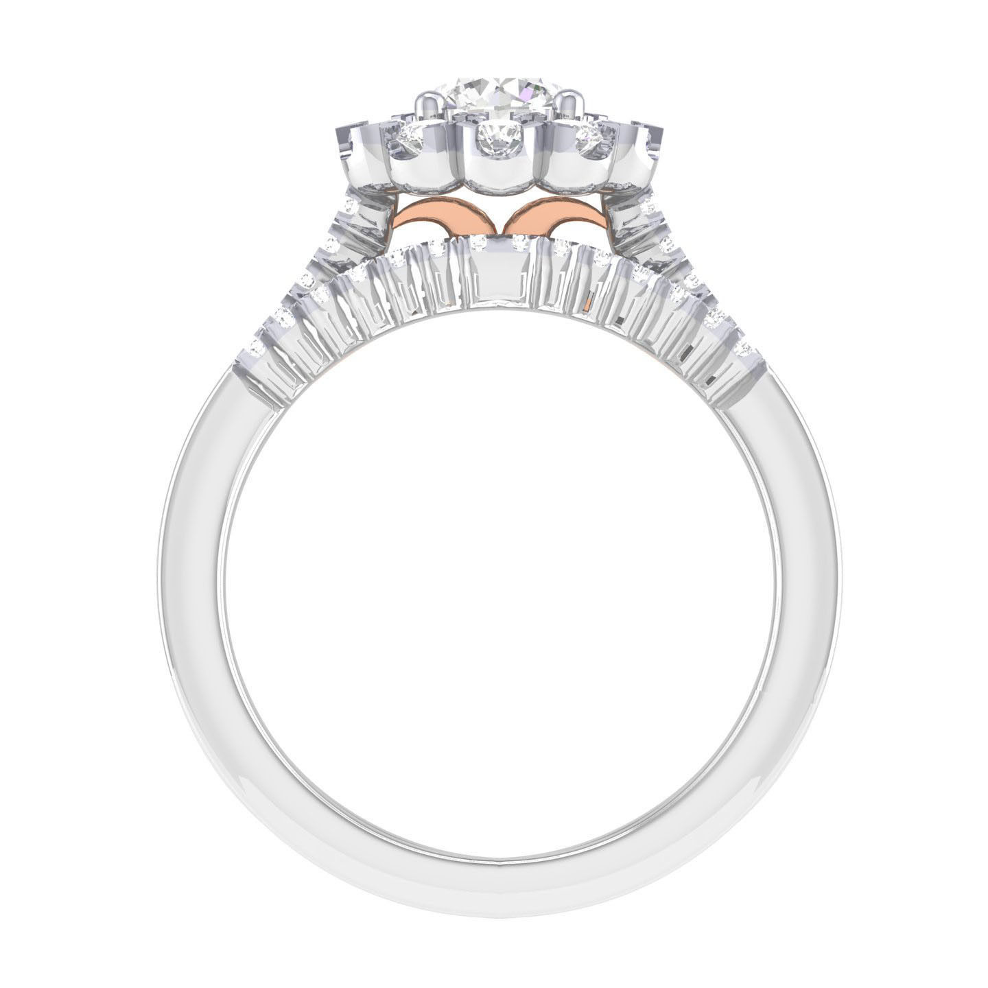 Solitaire Halo Ring with Band - 137527 3D print model_5