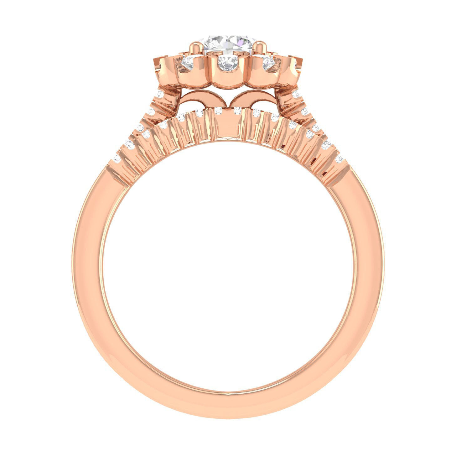 Solitaire Halo Ring with Band - 137527 3D print model_2