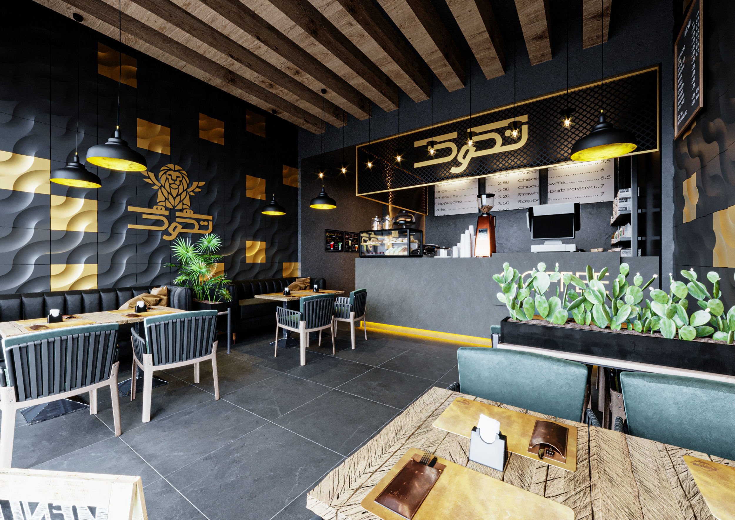 Coffee Shop Loft Design 3D model_1