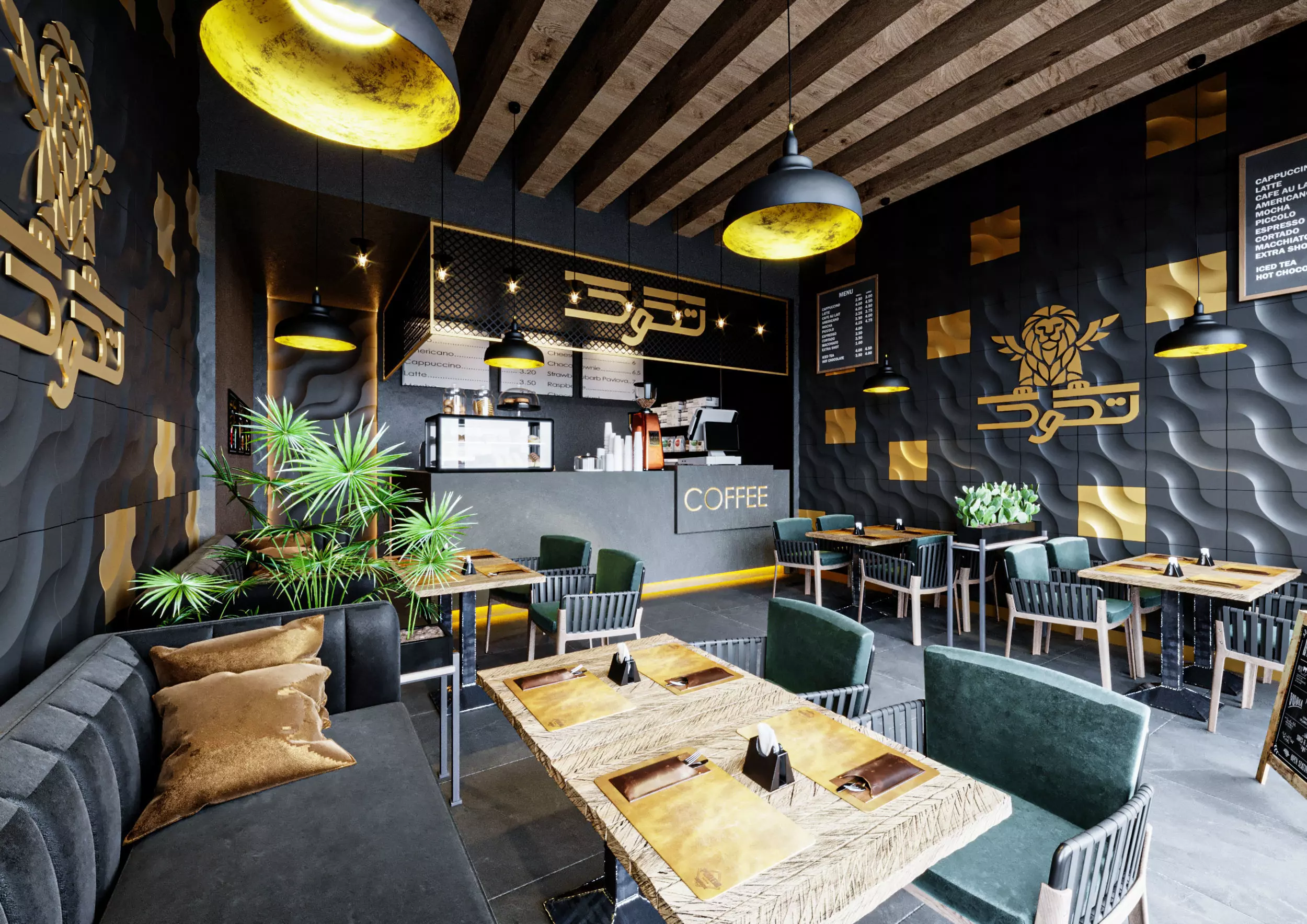 Coffee Shop Loft Design 3D model_0