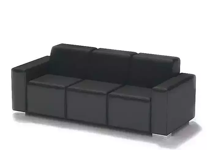 Modern Black Leather Couch