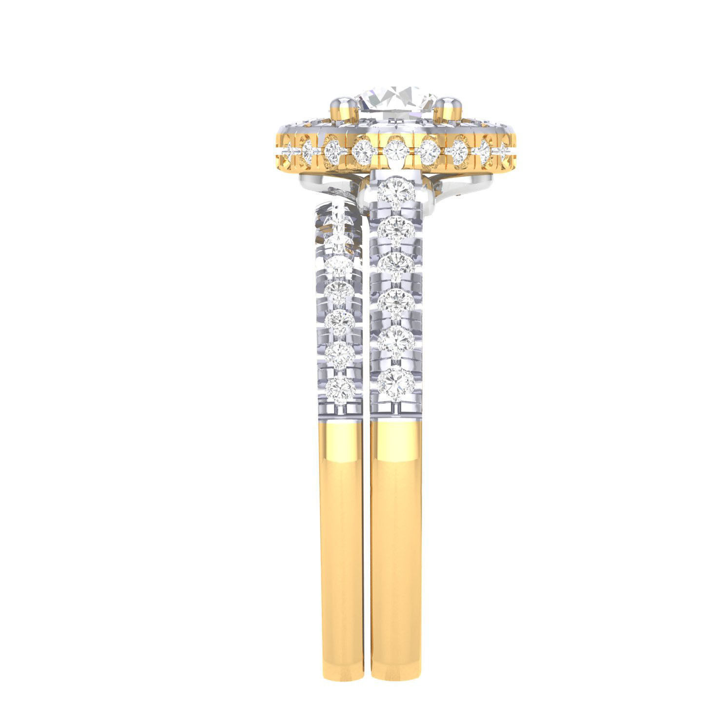 Solitaire Halo Ring with Band - 137519 3D print model_8