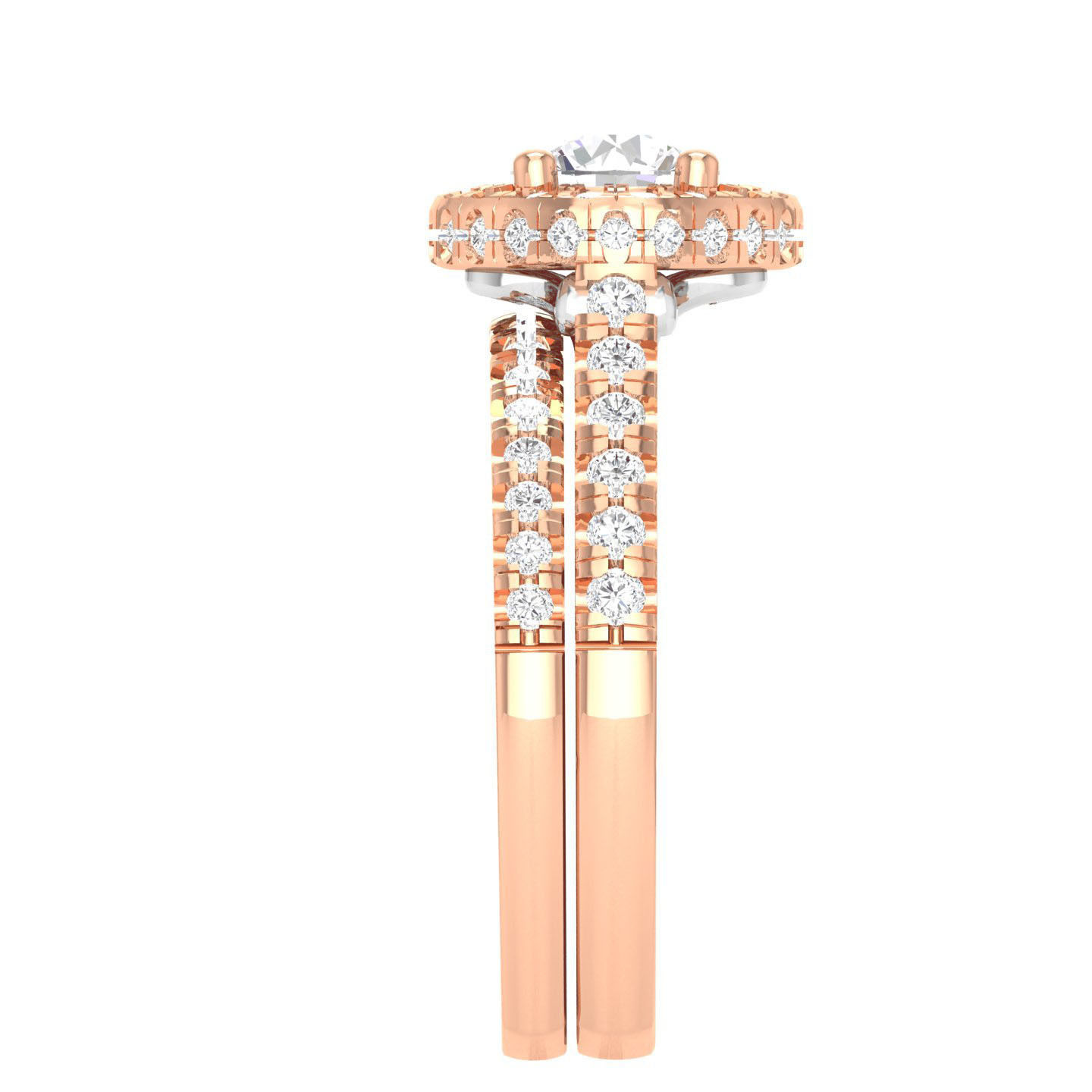 Solitaire Halo Ring with Band - 137519 3D print model_1