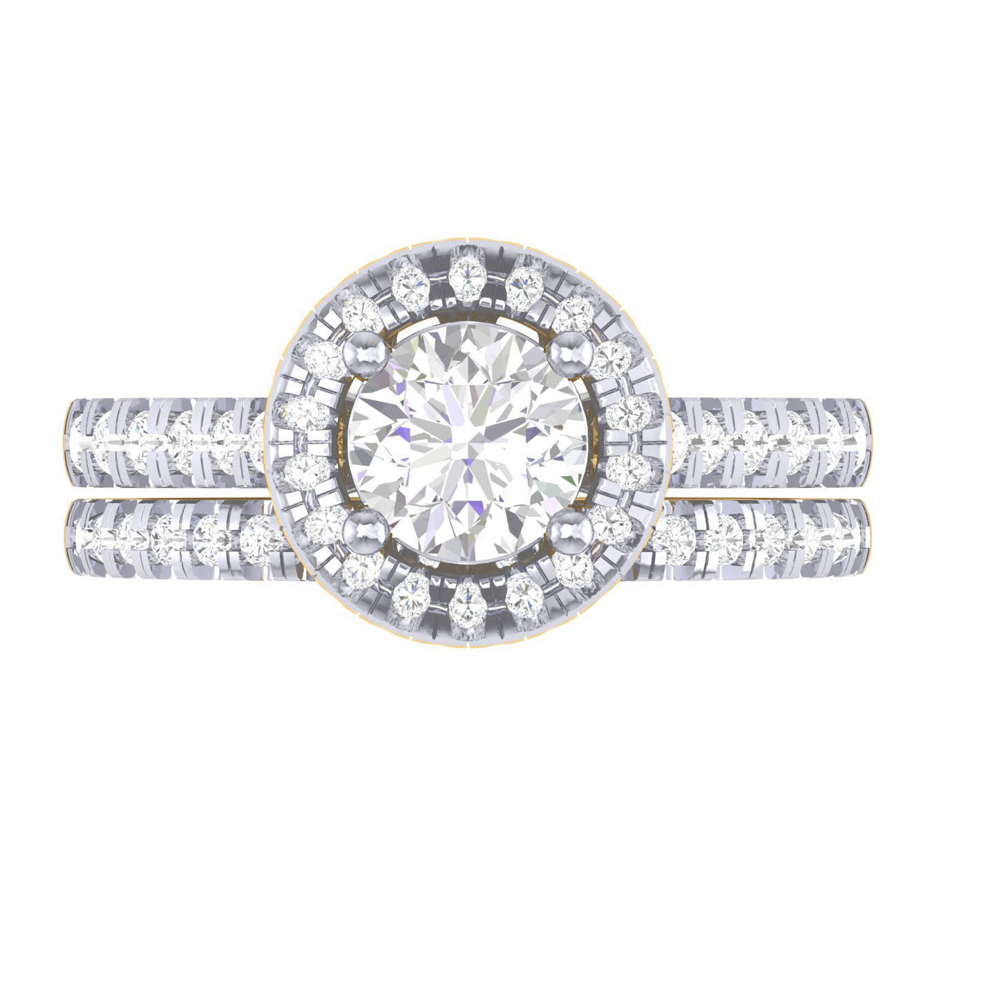 Solitaire Halo Ring with Band - 137519 3D print model_11