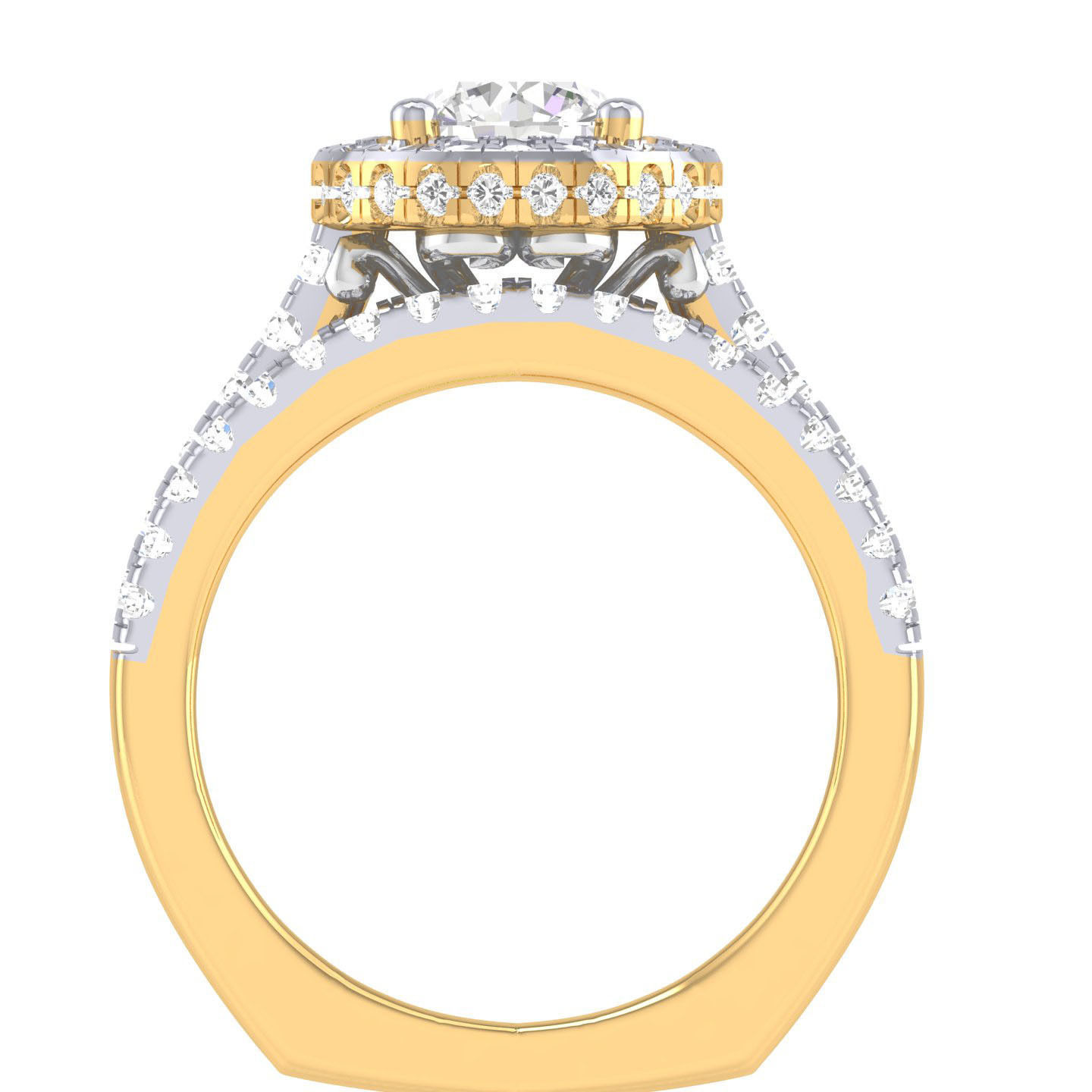 Solitaire Halo Ring with Band - 137519 3D print model_9