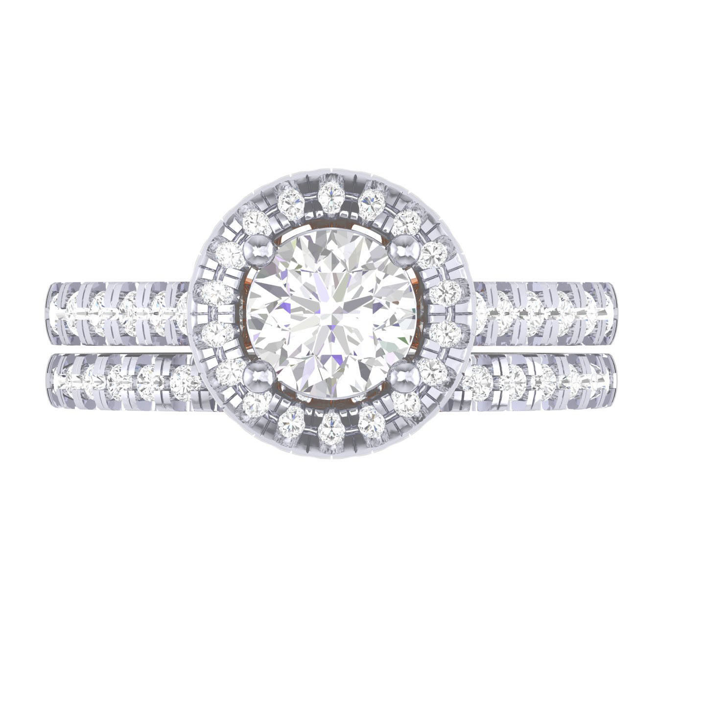 Solitaire Halo Ring with Band - 137519 3D print model_7