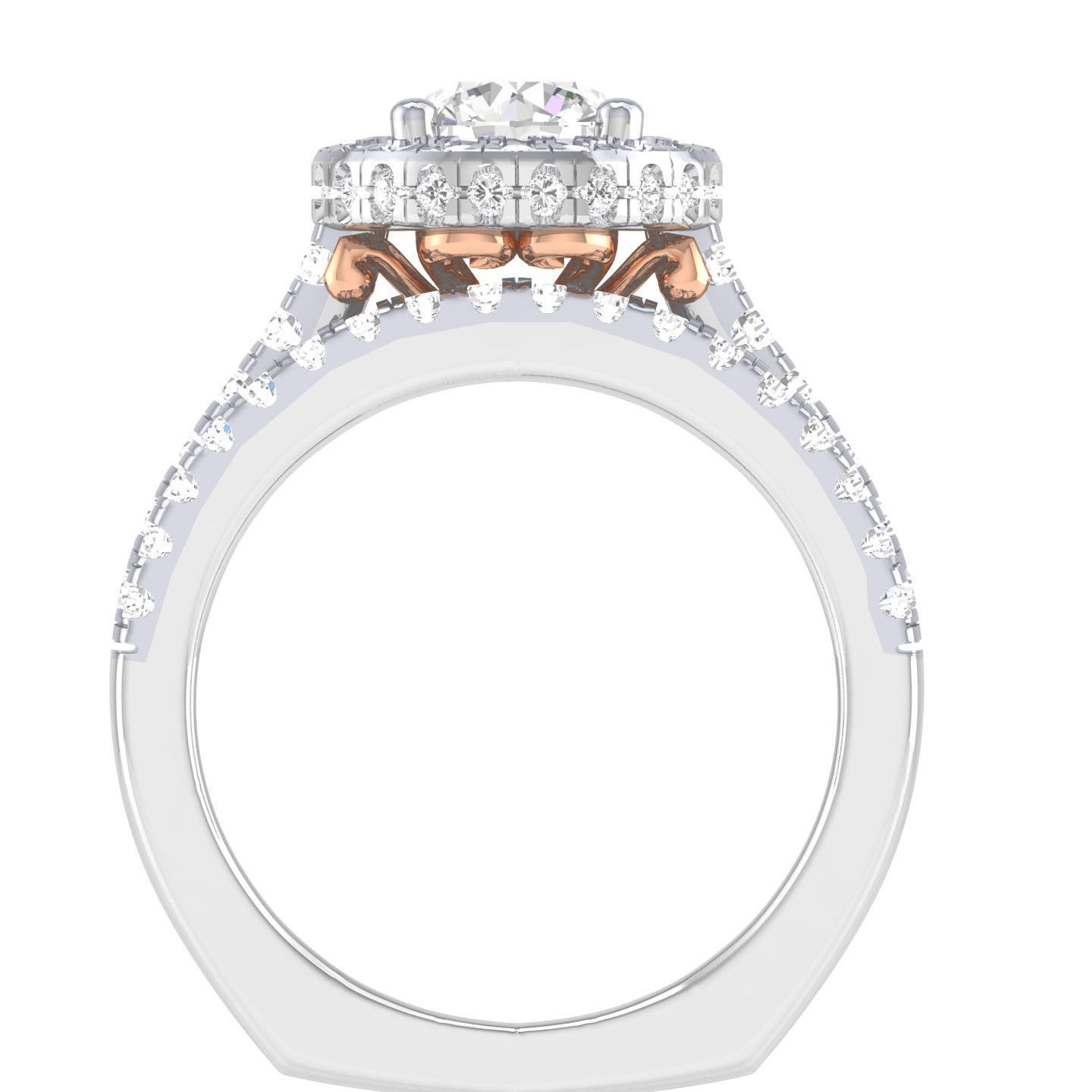 Solitaire Halo Ring with Band - 137519 3D print model_5