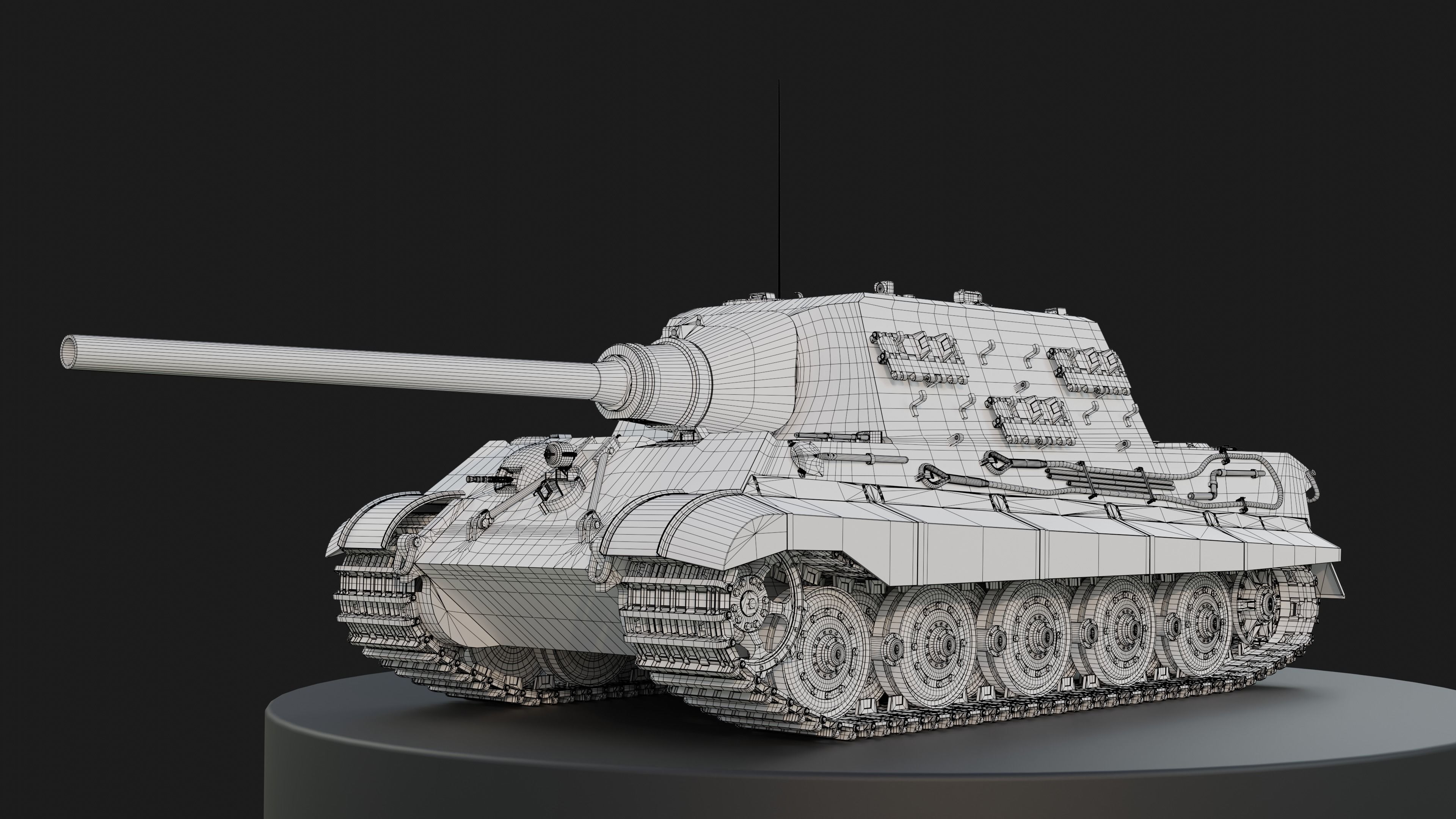 Jagdpanzer VI Jagdtiger PBR Model 3D model_12