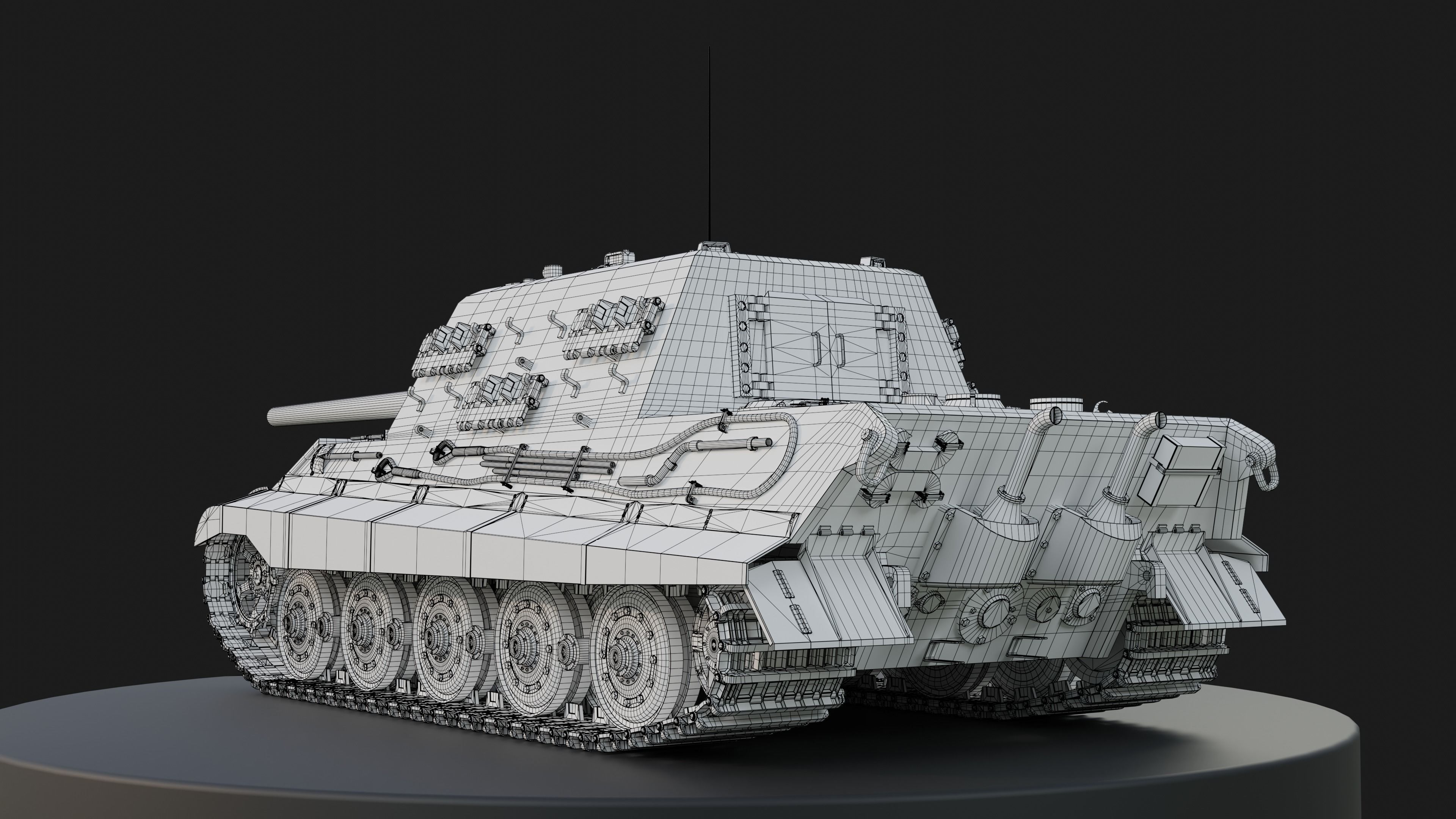 Jagdpanzer VI Jagdtiger PBR Model 3D model_14