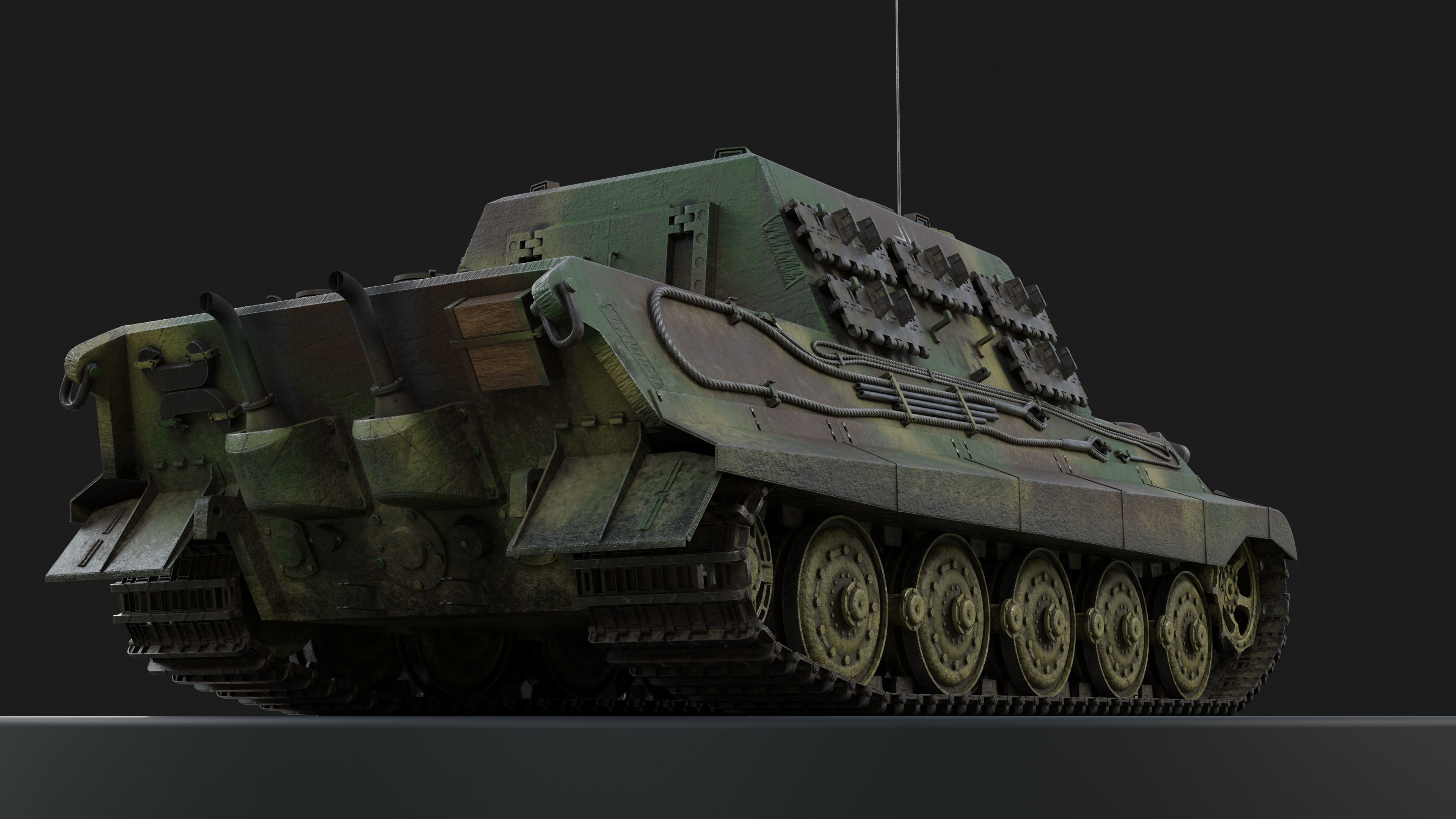 Jagdpanzer VI Jagdtiger PBR Model 3D model_10
