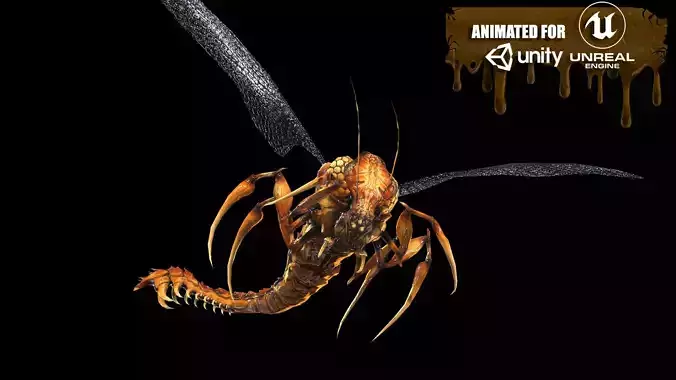 Flying Bug 10 Low-poly 3D model