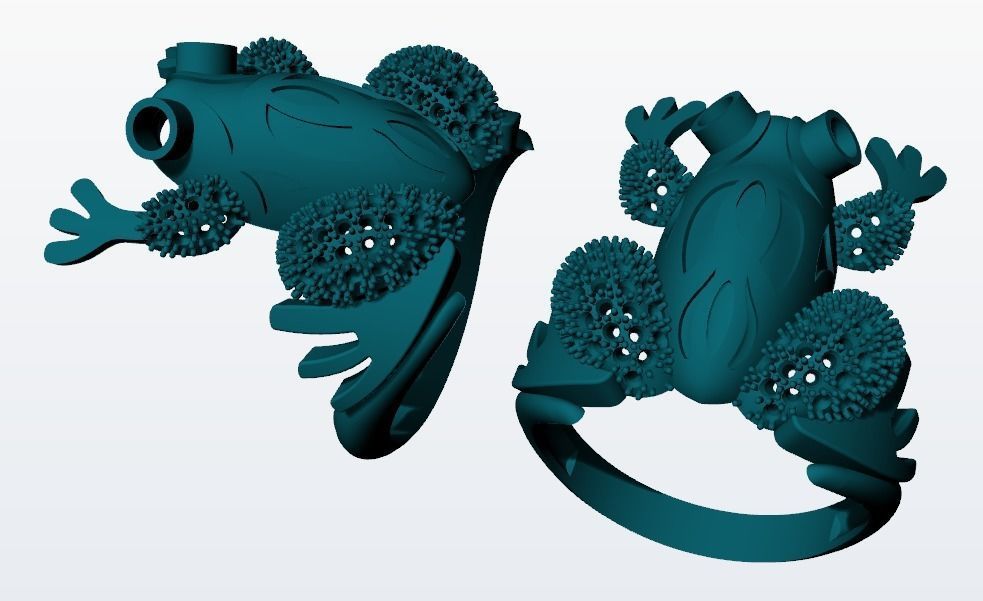 Frog Ring 3D print model_7