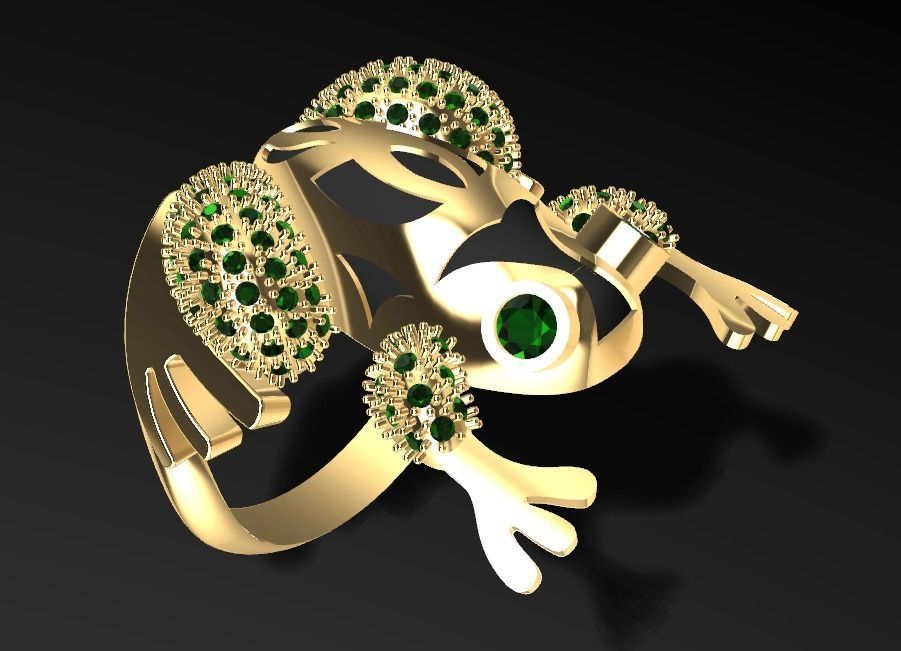 Frog Ring 3D print model_2