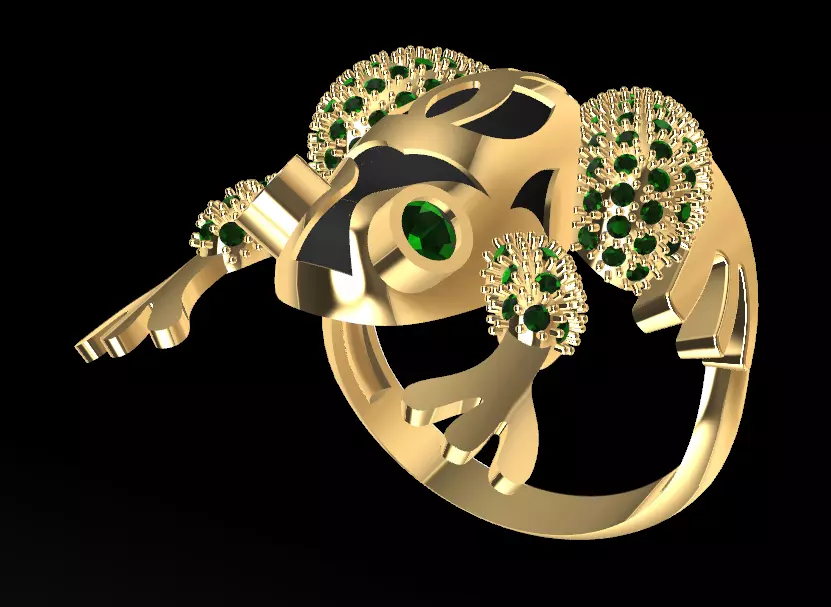 Frog Ring 3D print model_0