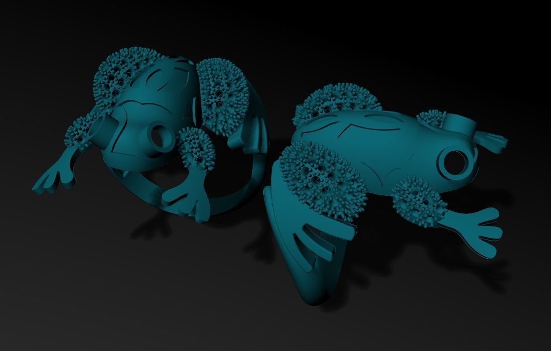 Frog Ring 3D print model_4