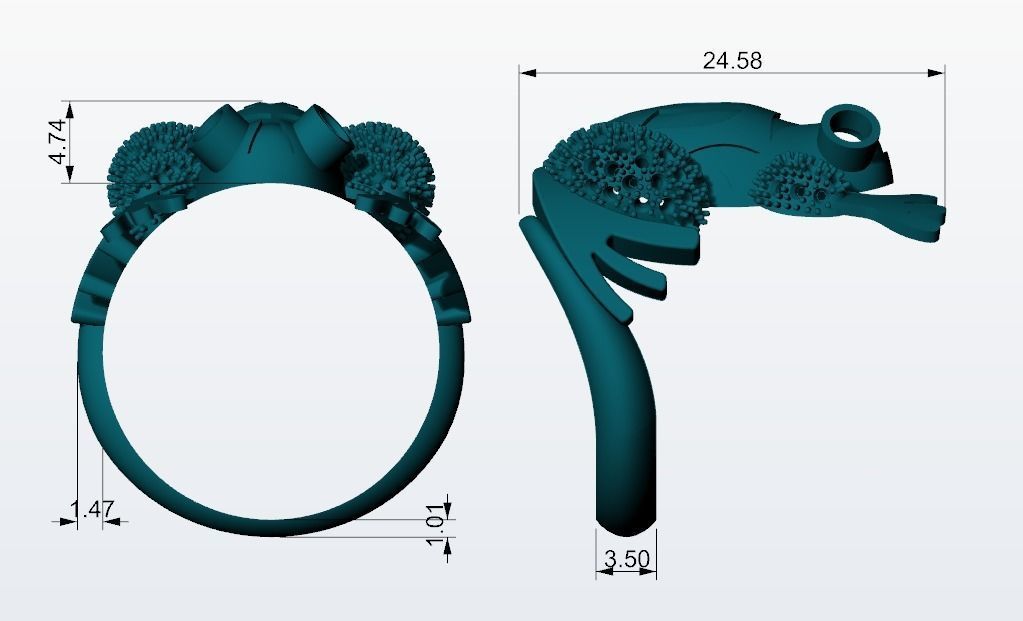 Frog Ring 3D print model_8