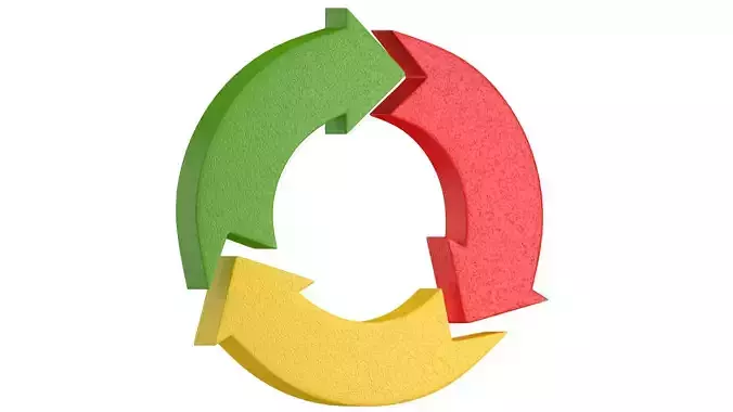 Triple Circular Arrows Symbol 01