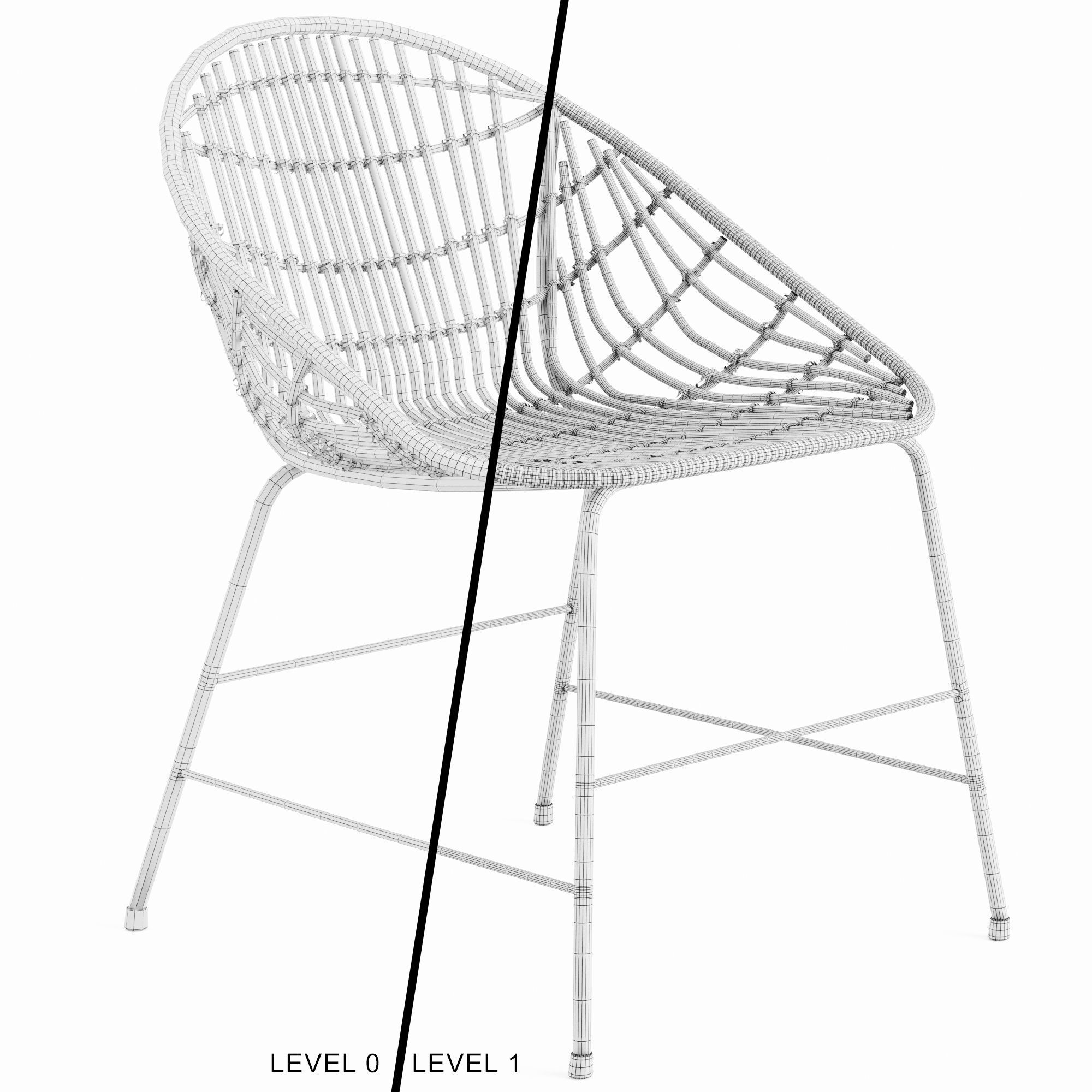 LUNA Lounge Chair Low-poly 3D model_8