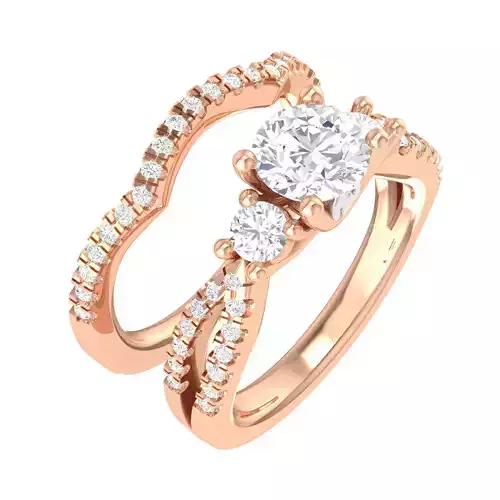 Solitaire Ring with Band - 137515