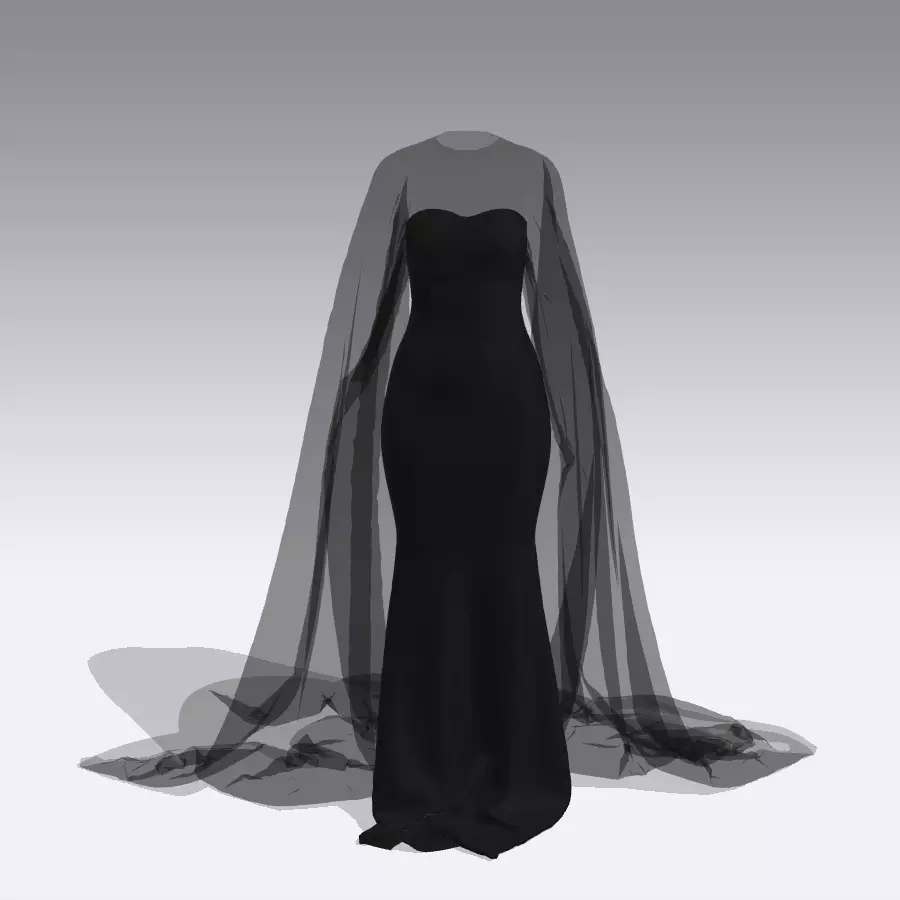LONG SLEVEE DRESS  3D model_0