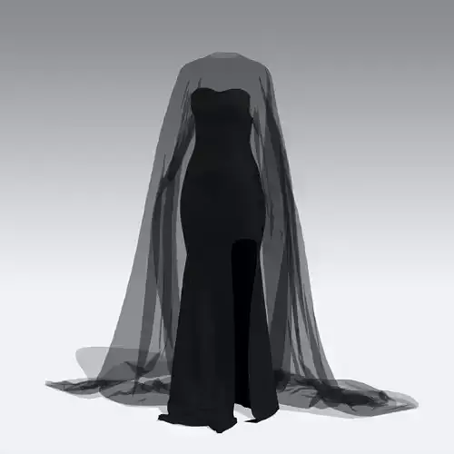 LONG SLEVEE DRESS SKIRT SLIT