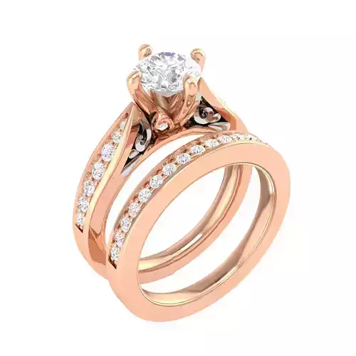 Solitaire Ring with Band - 137508