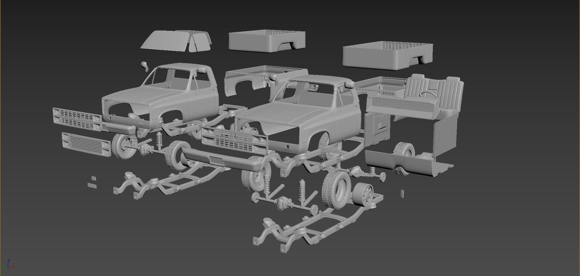 Chevrolet C-K  Regular Cab 1986 3D print model_9