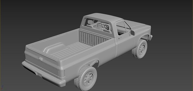 Chevrolet C-K  Regular Cab 1986 3D print model 7
