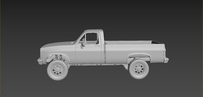 Chevrolet C-K  Regular Cab 1986 3D print model 5