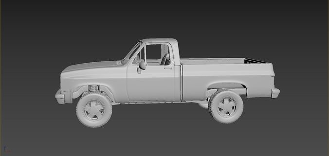 Chevrolet C-K  Regular Cab 1986 3D print model 4