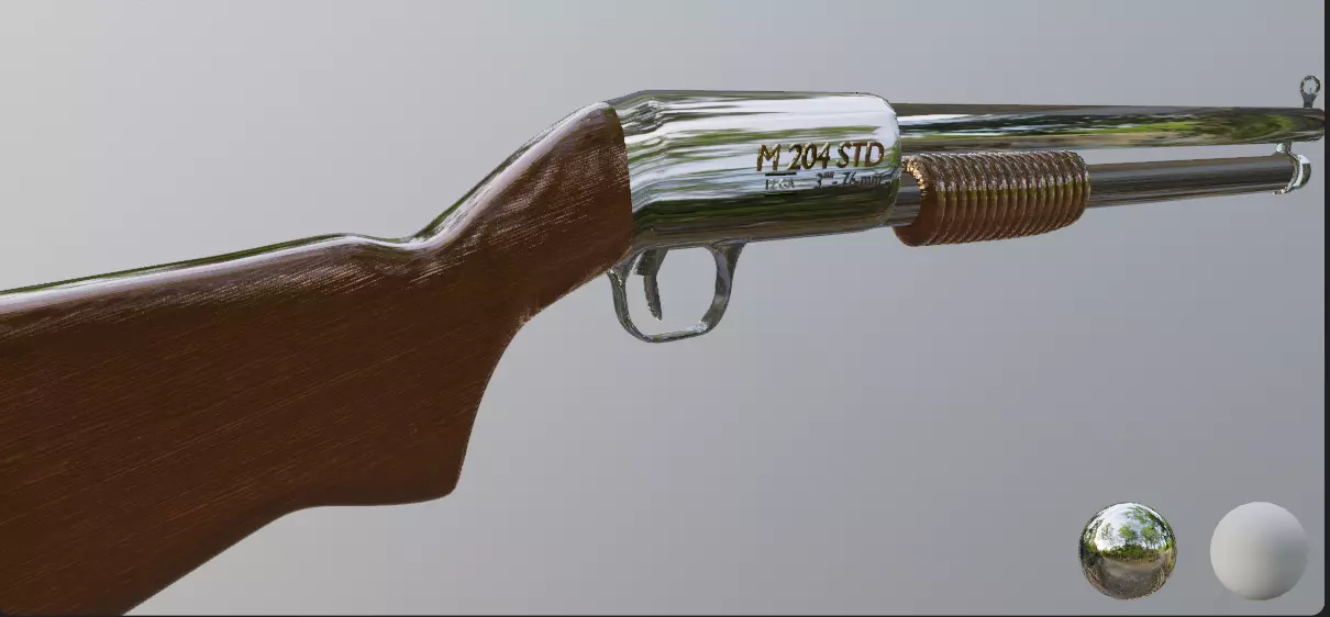 M 204 STD 12GA 76mm Exact Real Shotgun Low-poly 3D model