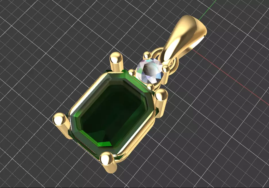emerald pendant Free 3D model