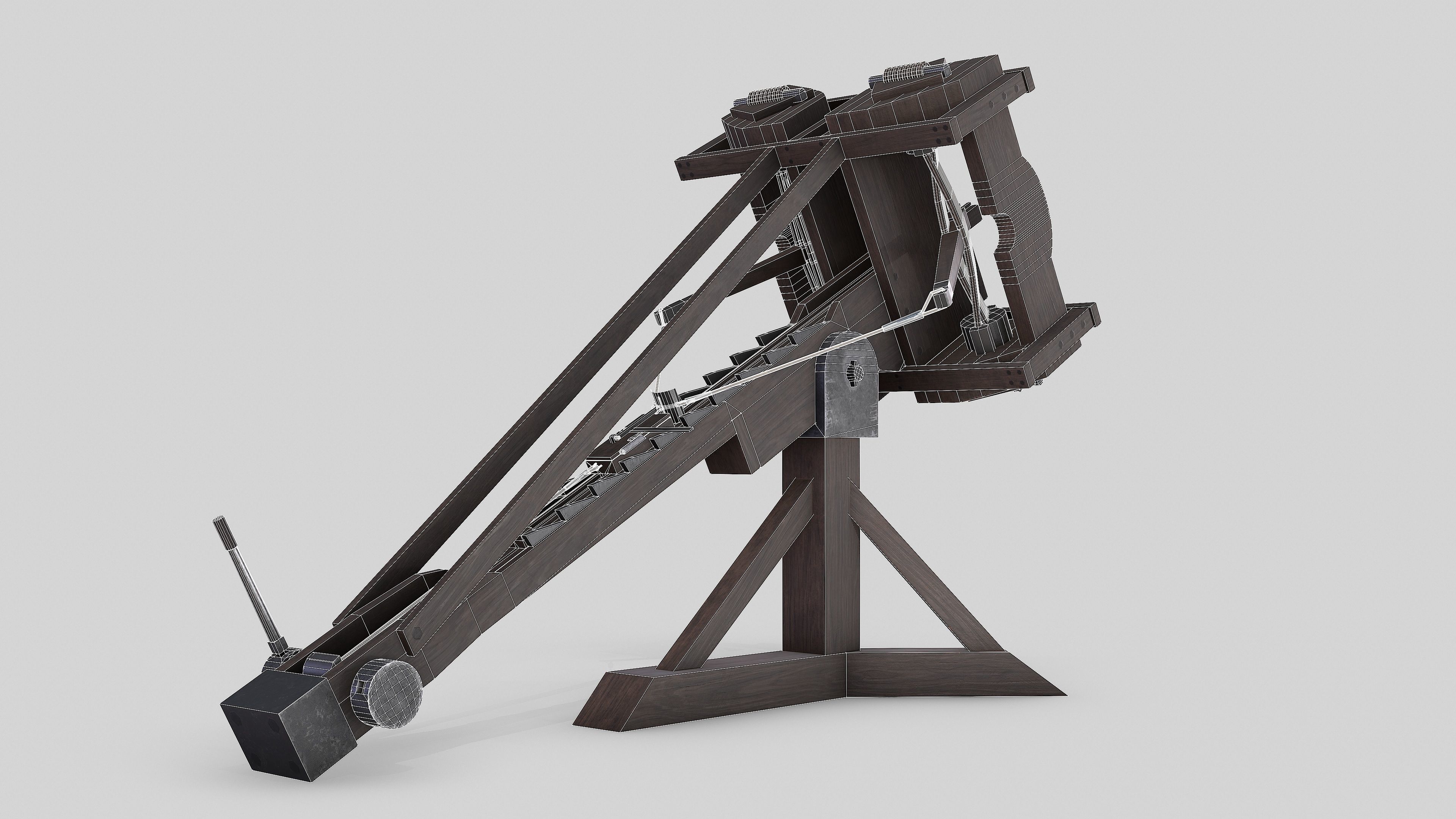MEDIEVAL Ballista Low-poly 3D model_18